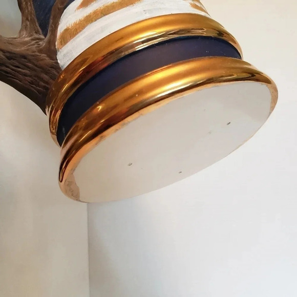 Large Vintage 90s Pottery Stein With Flying  Snow Owls and Tree Branch Handle. - Picture 8 of 9